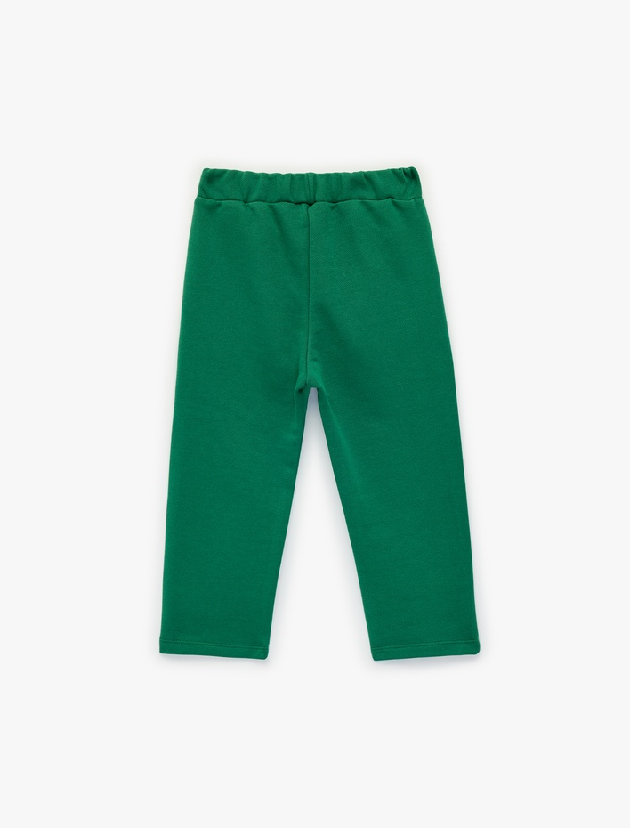 Erkek Bebek Pamuklu Beli Bağcıklı Basic Şardonlu Eşofman Altı