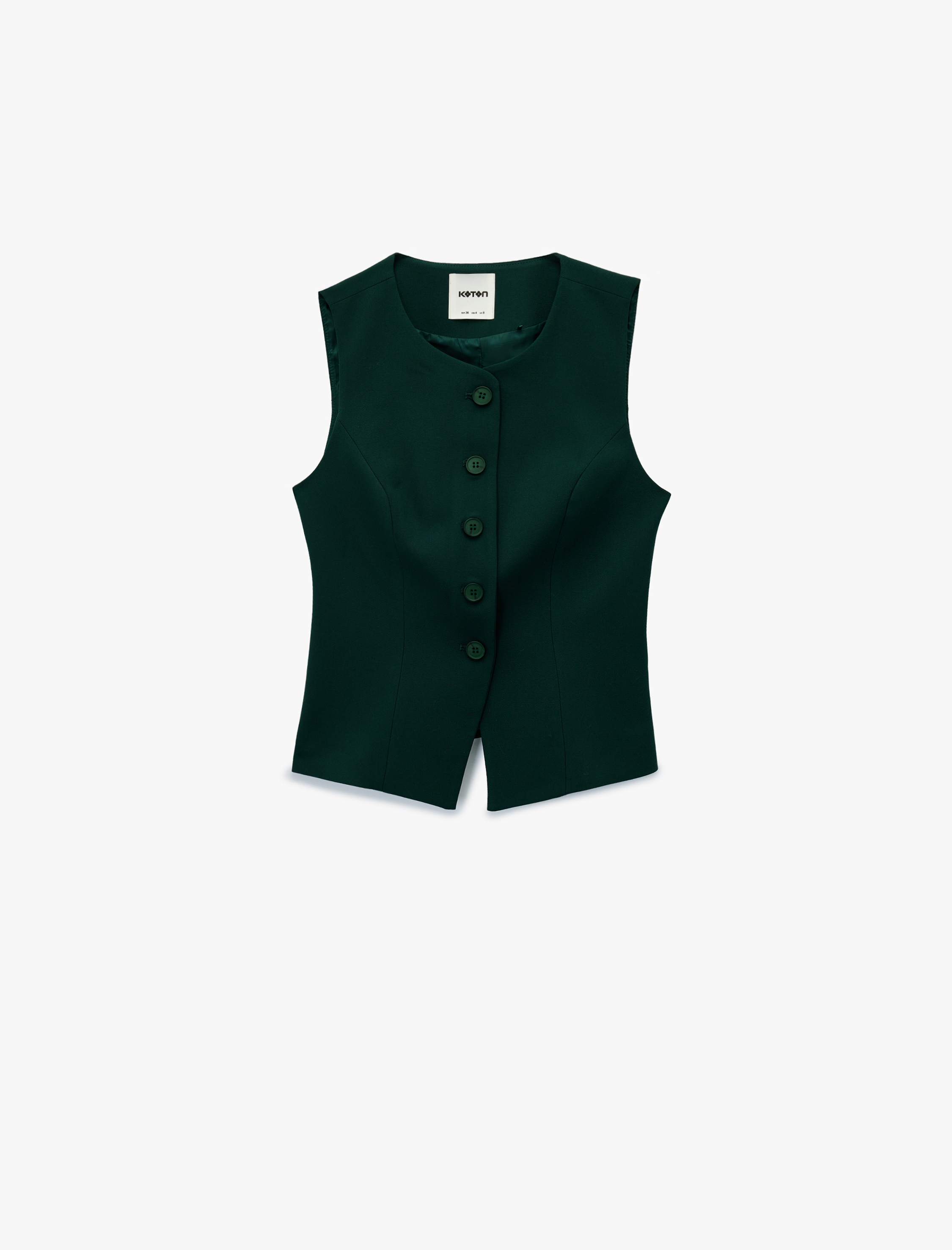   Bisiklet Yaka Düğmeli Blazer Yelek