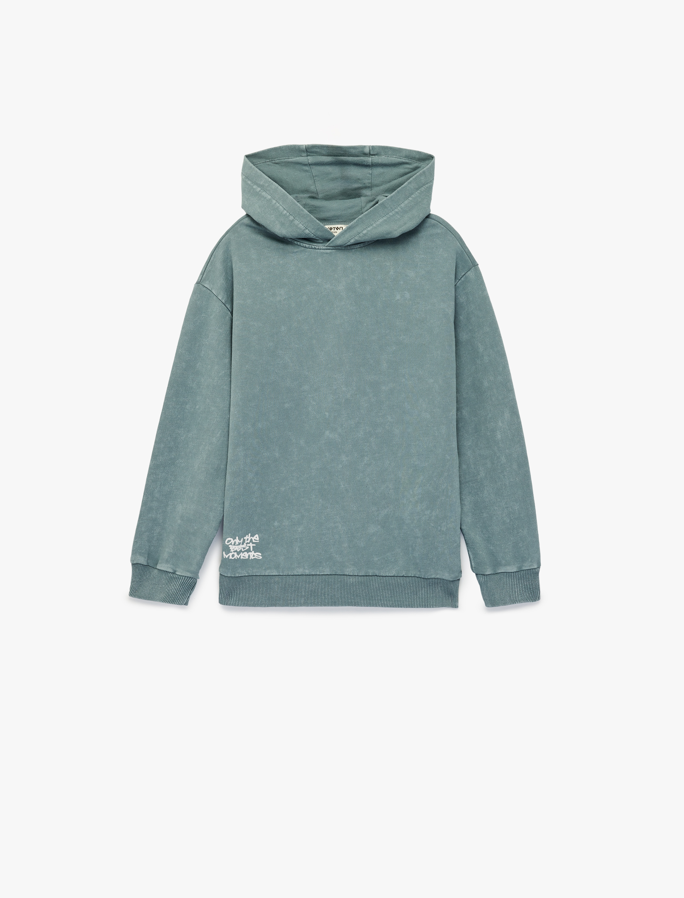  Erkek Çocuk Pamuklu Uzun Kollu Oversize Kapşonlu Sweatshirt