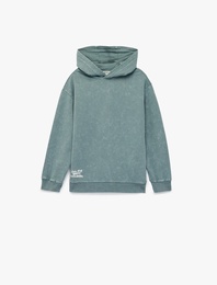 Pamuklu Uzun Kollu Oversize Kapşonlu Sweatshirt