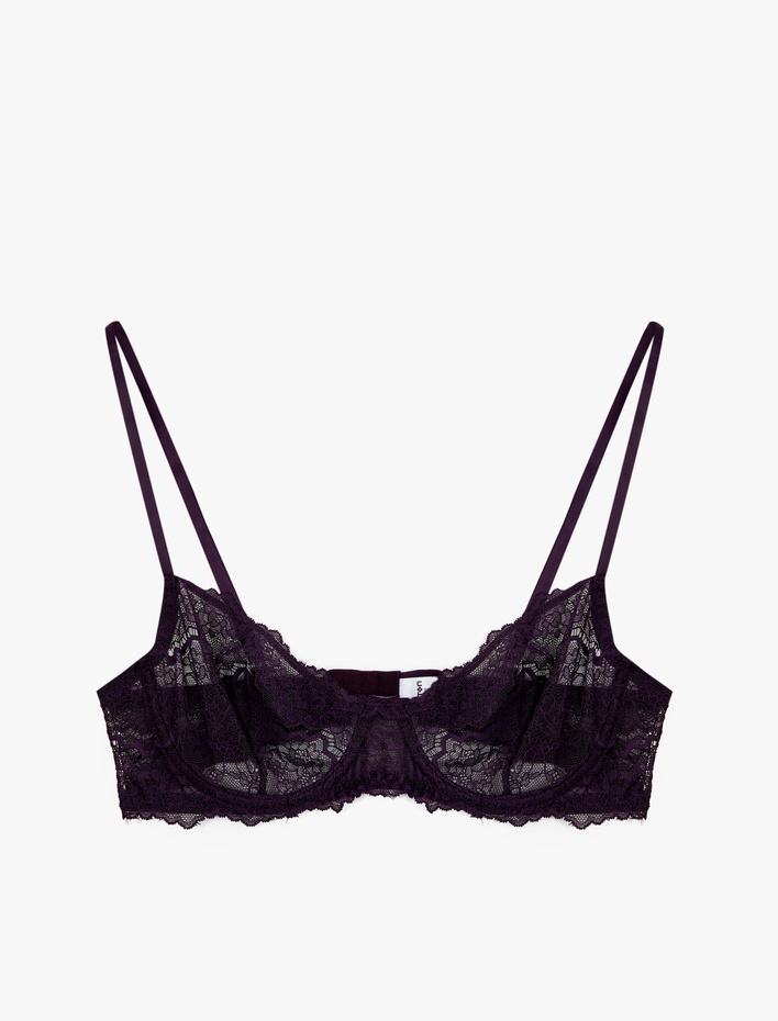  Balenli Dolgusuz Rahat Kalıp Dantelli Sütyen