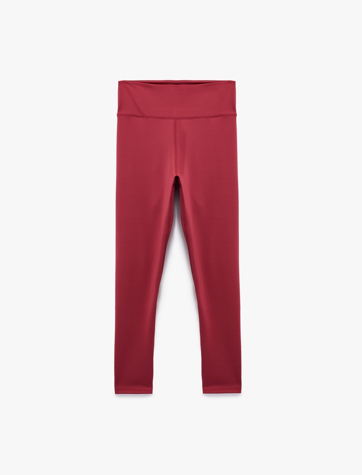  Yüksek Bel Slim Fit Basic Spor Tayt