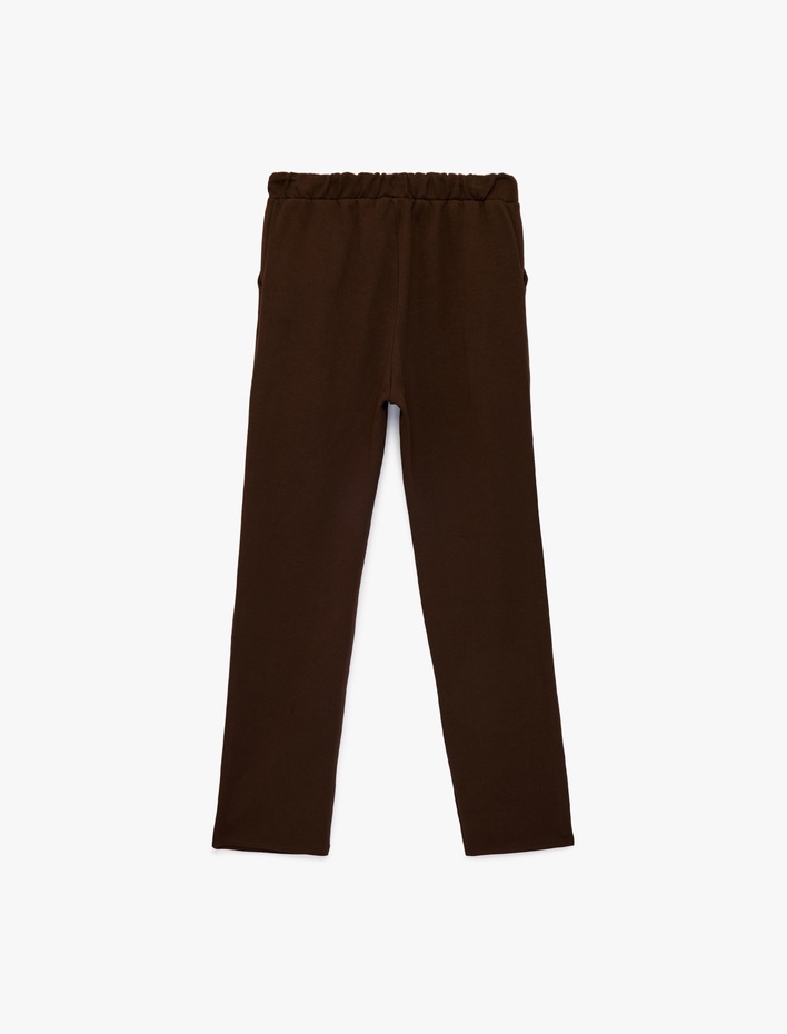 Erkek Çocuk Beli Bağcıklı Pamuklu Şardonlu Pantolon Görünümlü Eşofman Altı