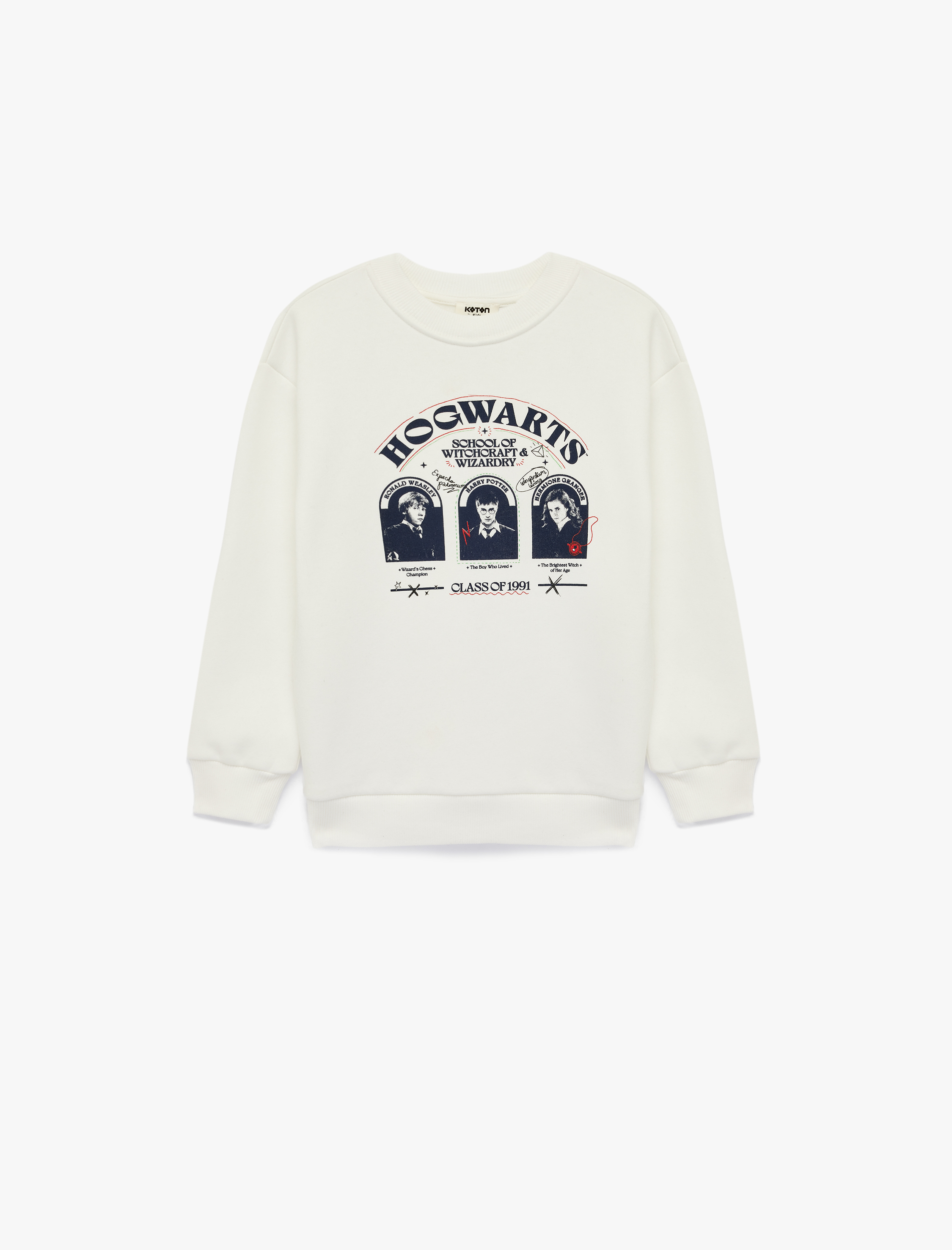  Erkek Çocuk Lisanslı Harry Potter Baskılı Uzun Kollu Bisiklet Yaka Sweatshirt