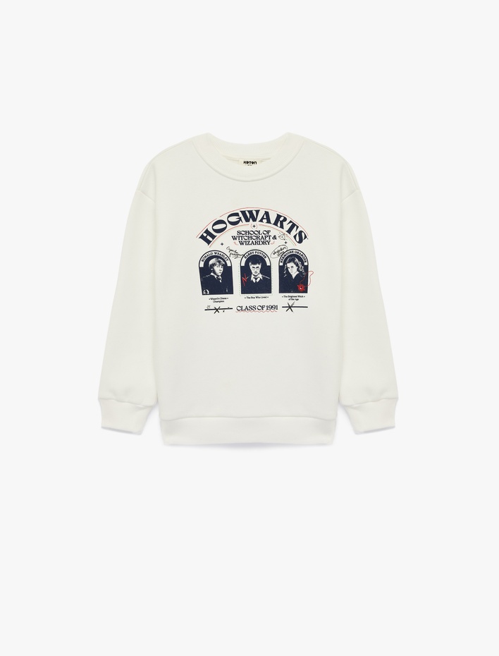 Erkek Çocuk Lisanslı Harry Potter Baskılı Uzun Kollu Bisiklet Yaka Sweatshirt
