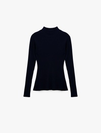 Koton X Melis Ağazat - Uzun Kollu Dik Yaka Triko Kazak