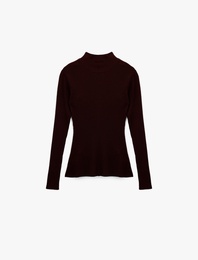 Koton X Melis Ağazat - Uzun Kollu Dik Yaka Triko Kazak