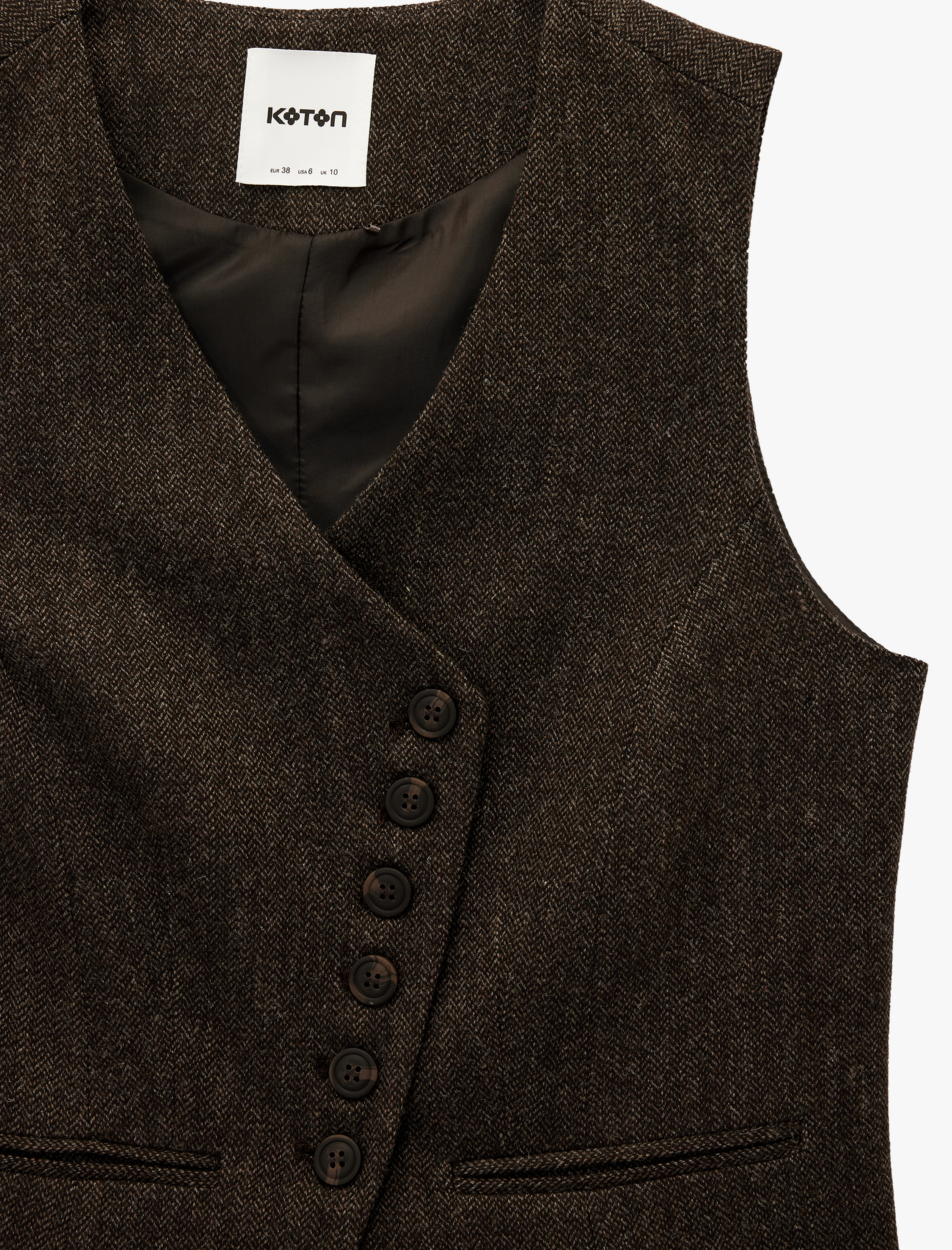   Koton X Şahika Ercümen - Slim Fit Asimetrik Düğmeli Yelek