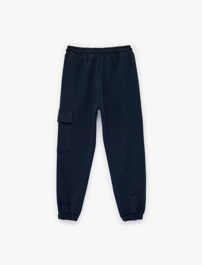 Erkek Çocuk Beli Bağlamalı Kapaklı Cep Detaylı Basic Jogger Eşofman Altı
