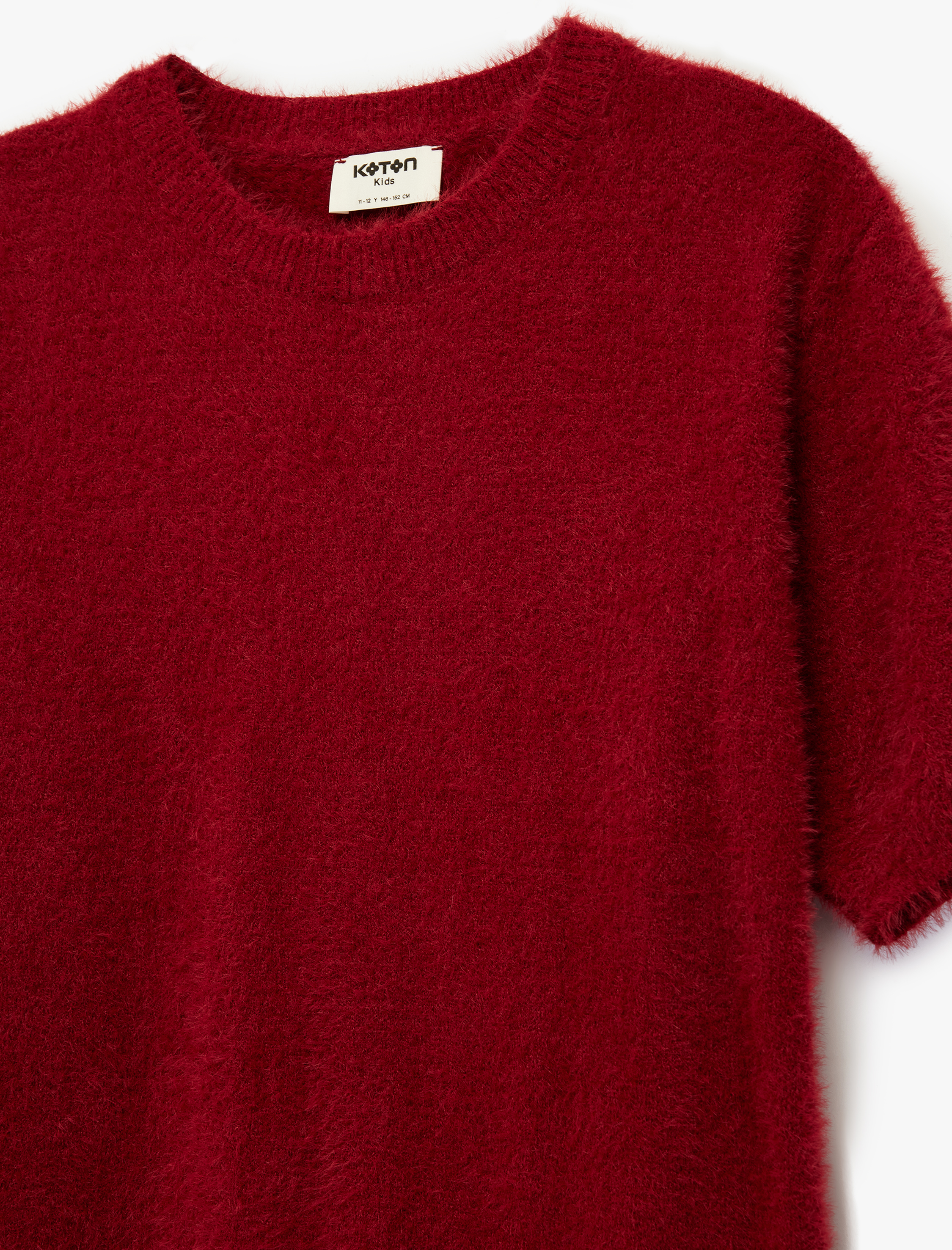  Kız Çocuk Kısa Kollu Bisiklet Yaka Basic Triko Kazak