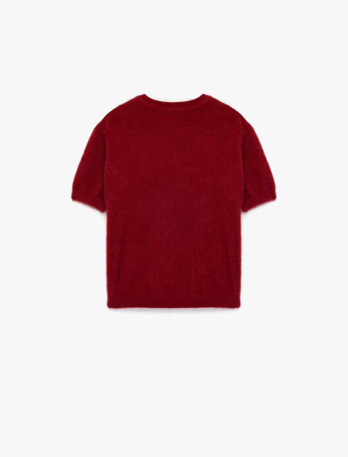 Kız Çocuk Kısa Kollu Bisiklet Yaka Basic Triko Kazak