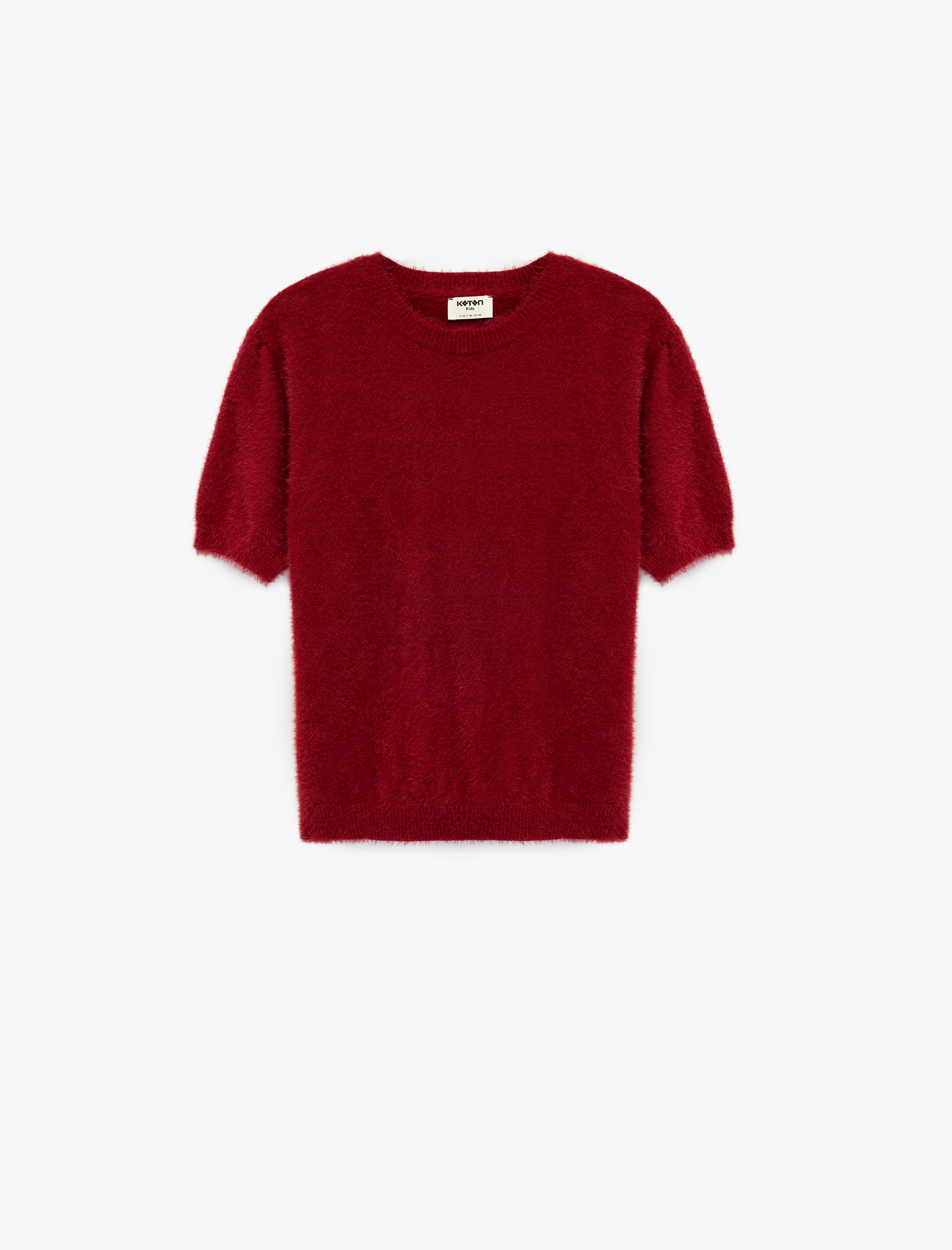  Kız Çocuk Kısa Kollu Bisiklet Yaka Basic Triko Kazak