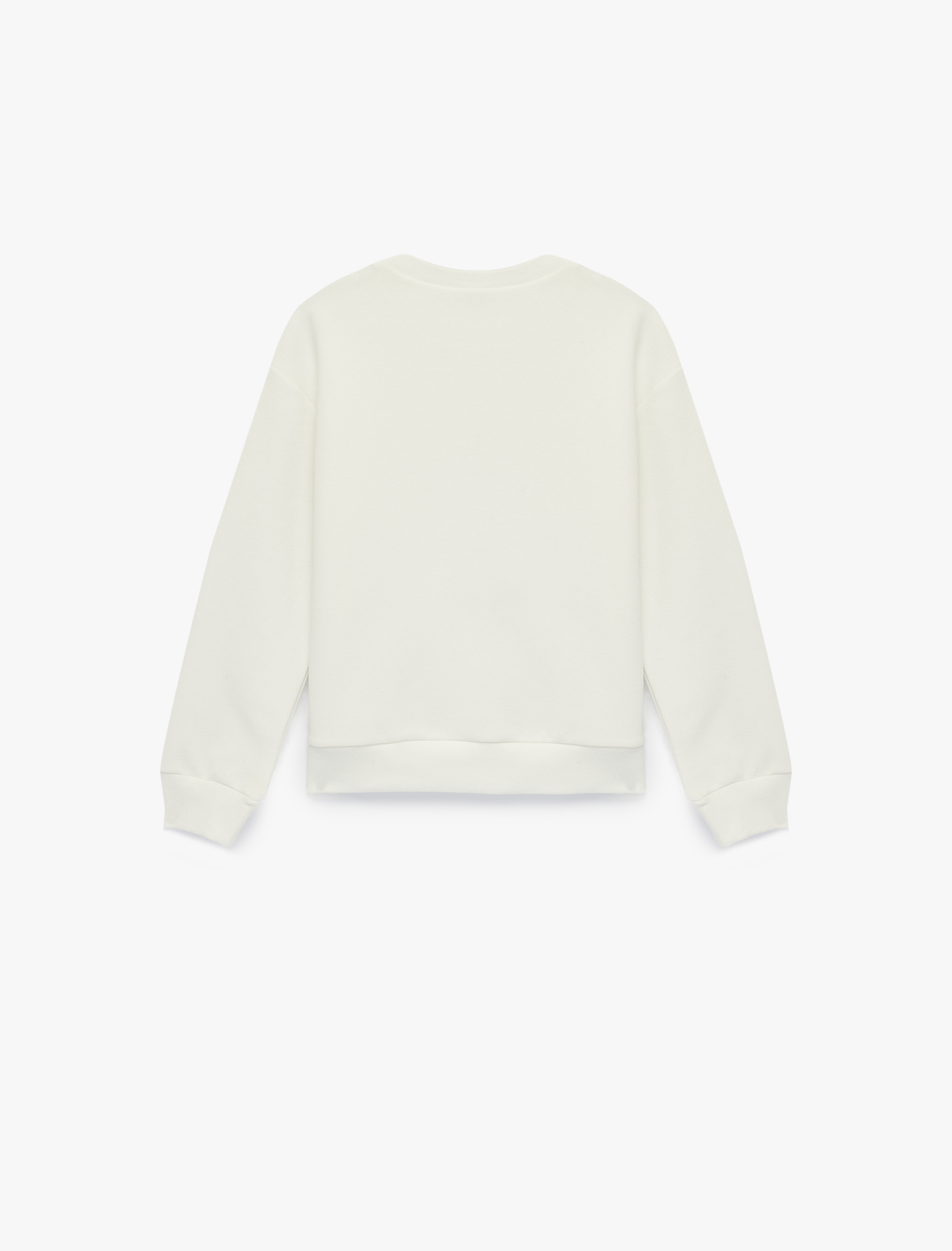  Kız Çocuk Uzun Kollu Bisiklet Yaka Pullu Payetli Yılbaşı Temalı Sweatshirt