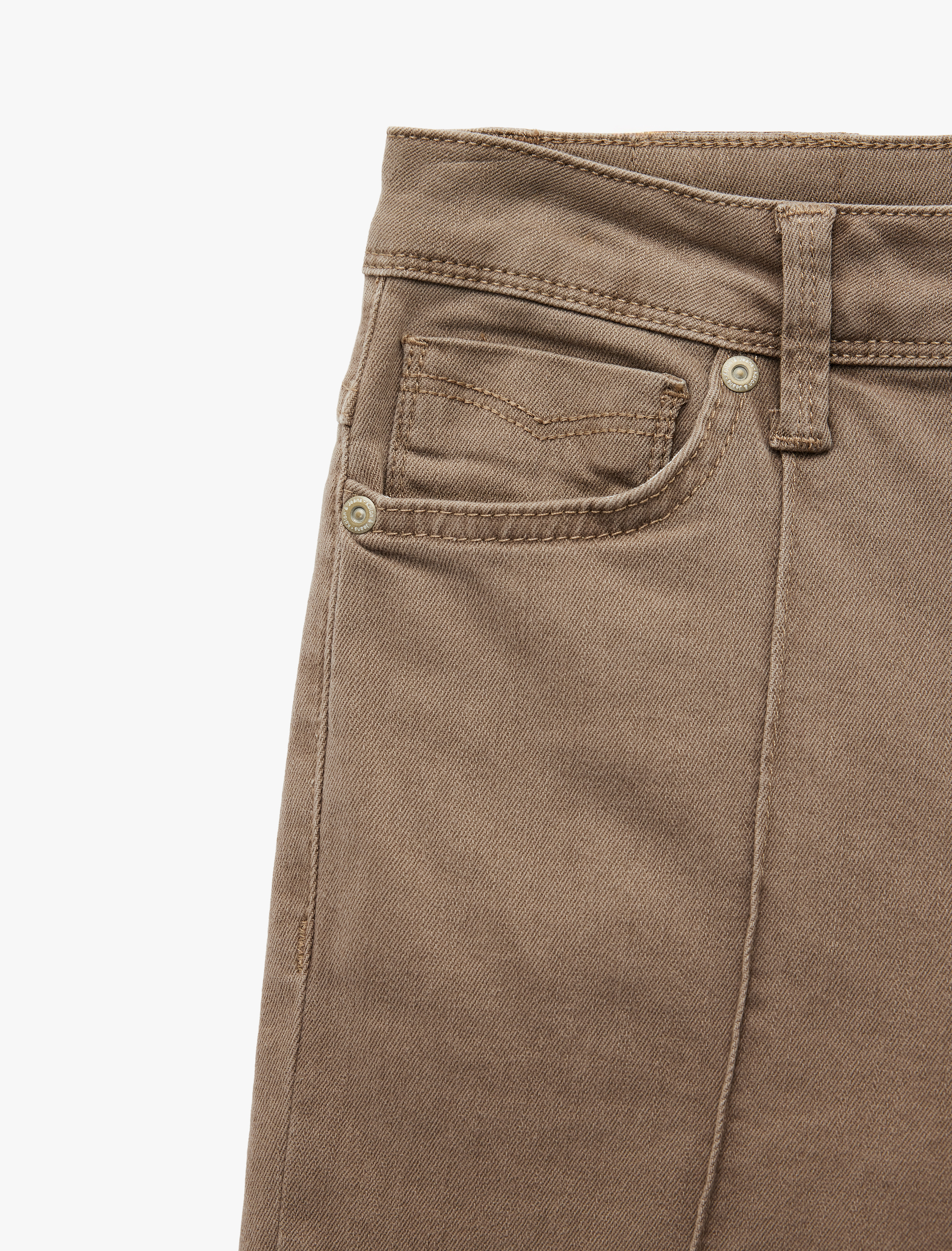   Slim Fit Normal Bel Cep Detaylı Nervürlü İspanyol Paça Pantolon - Flare Jeans