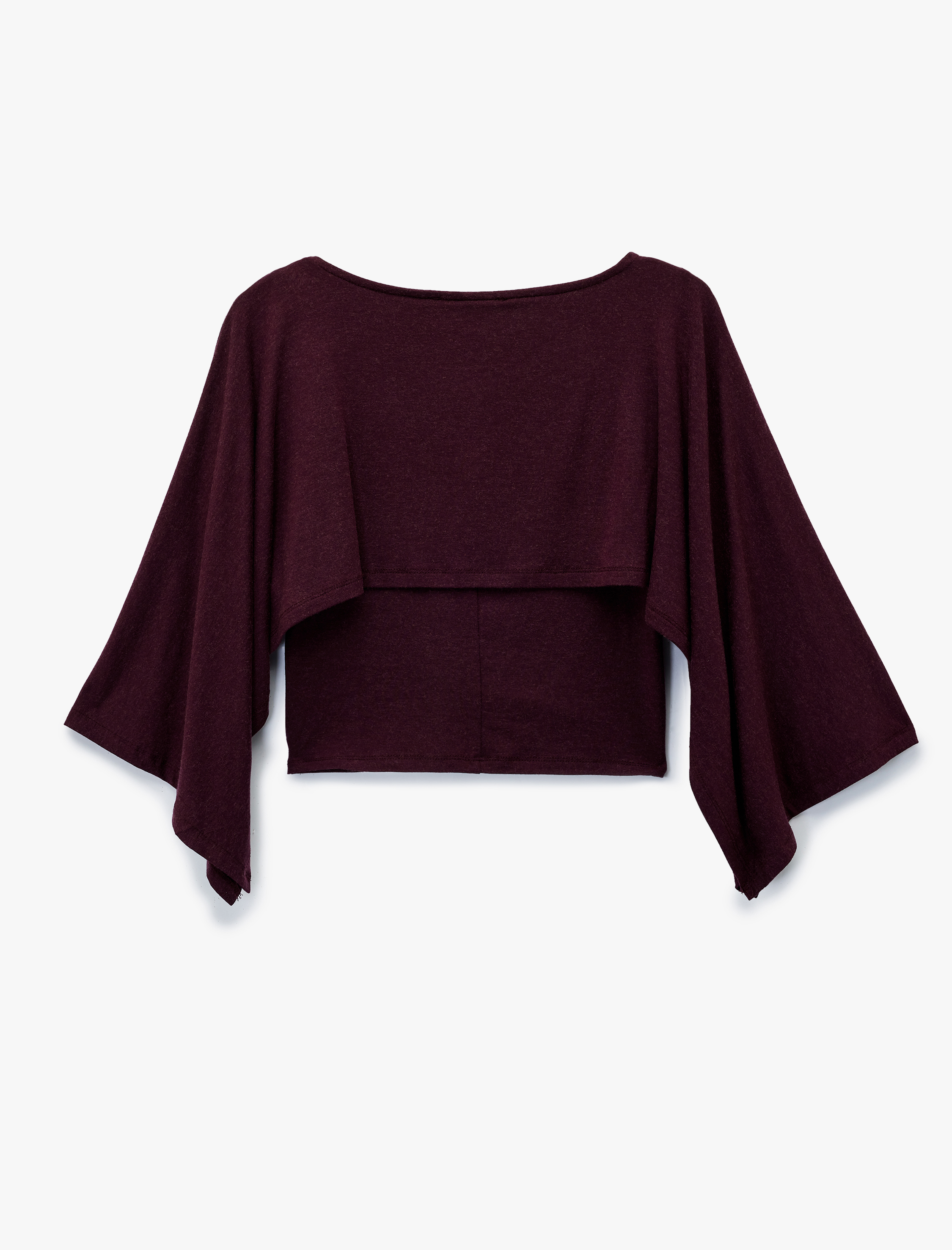   Slim Fit Yuvarlak Yaka Yarasa Kollu Panço Kazak