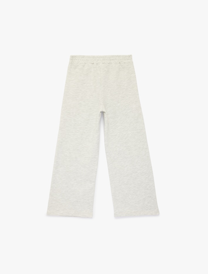 Kız Çocuk Beli Lastikli Rahat Kalıp Geniş Paça Basic Eşofman Altı