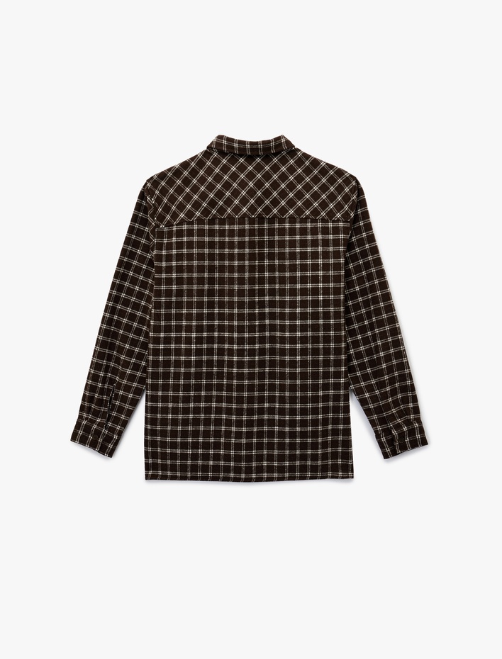  Regular Fit Klasik Yaka Uzun Kollu Kareli Gömlek