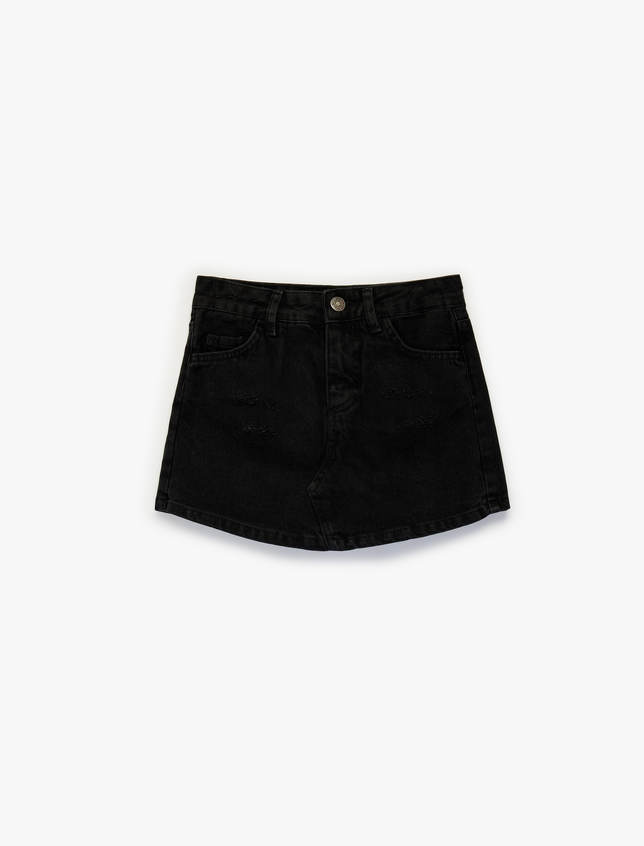  Kız Çocuk Pamuklu Slim Fit Cepli Denim Şort Etek