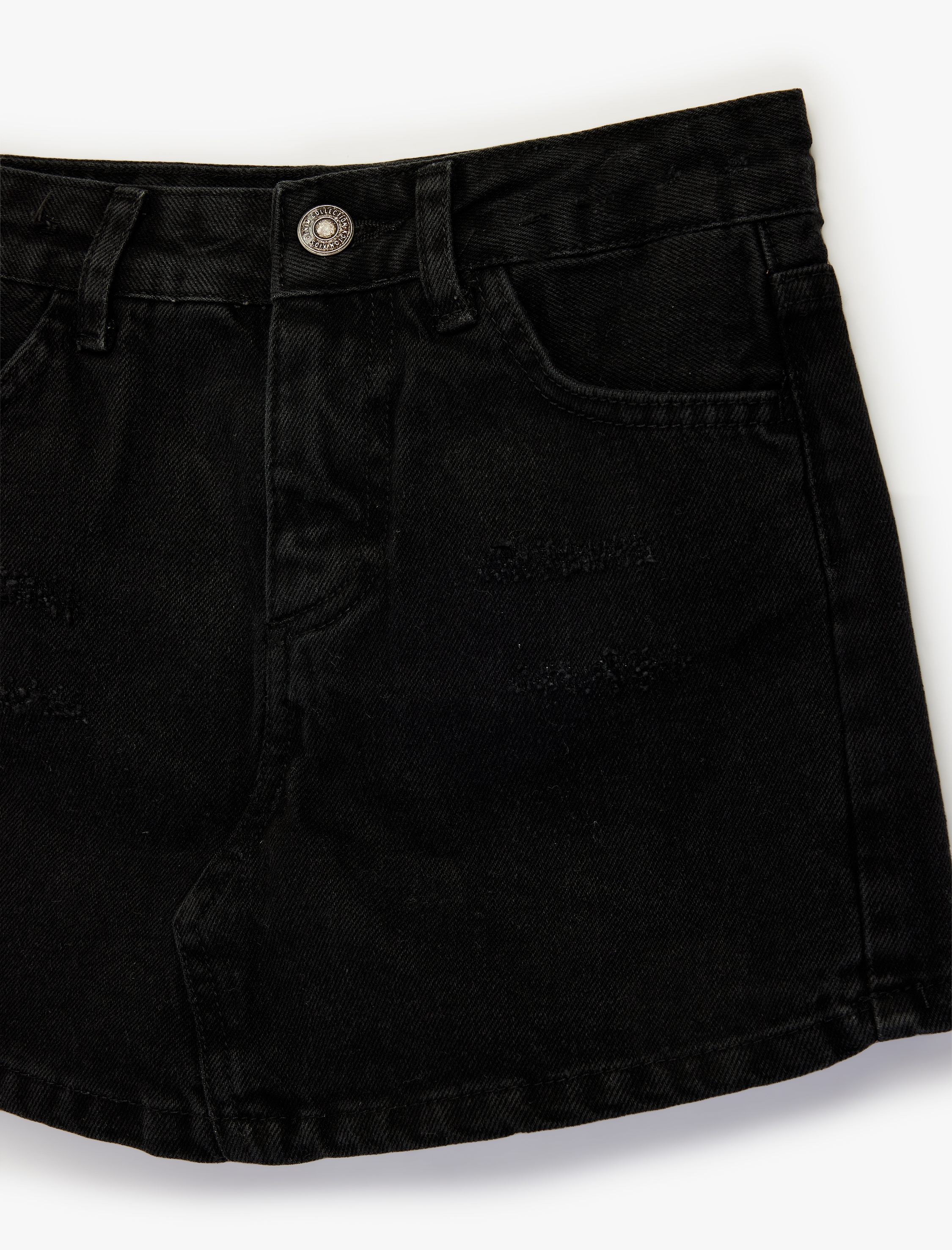  Kız Çocuk Pamuklu Slim Fit Cepli Denim Şort Etek