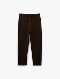 Duble Paça Cepli Beli Bağcıklı Eşofman Altı