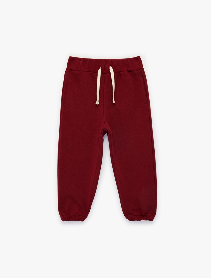 Erkek Bebek Pamuklu Beli Bağcıklı Basic Jogger Eşofman Altı