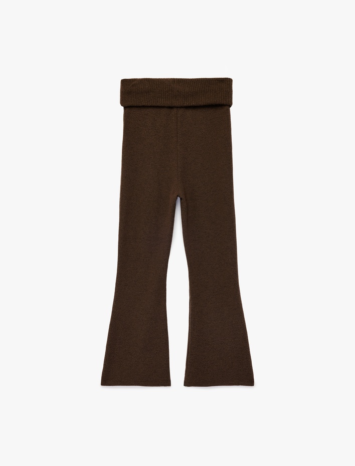 Kız Çocuk Viskon Karışımlı Slim Fit İspanyol Paça Pantolon