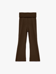 Viskon Karışımlı Slim Fit İspanyol Paça Pantolon