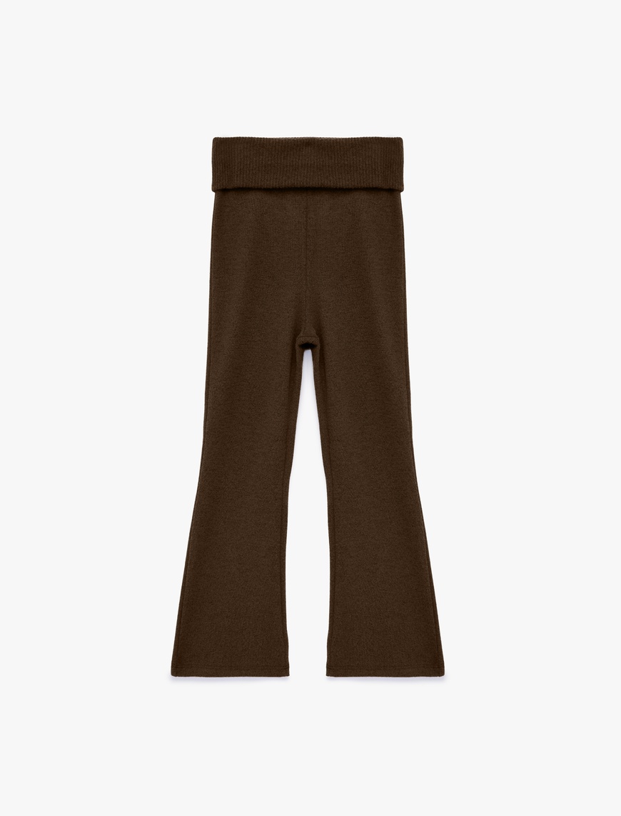 Koton Viskon Karışımlı Slim Fit İspanyol Paça Pantolon