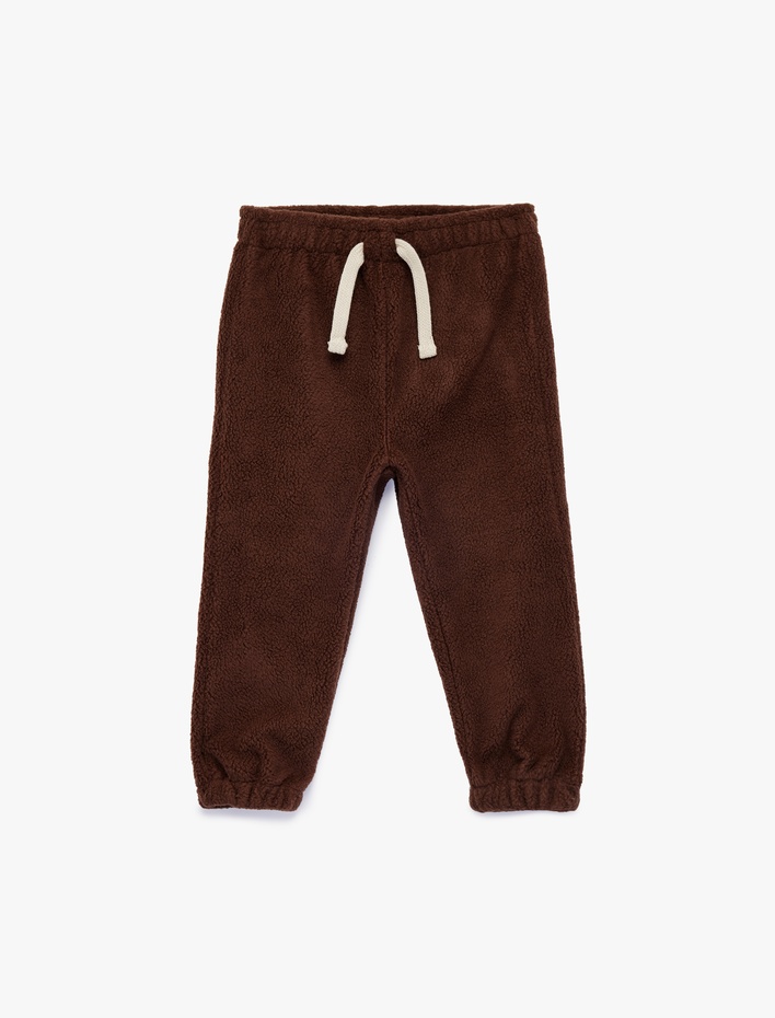 Erkek Bebek Beli Bağcıklı Polar Jogger Eşofman Altı