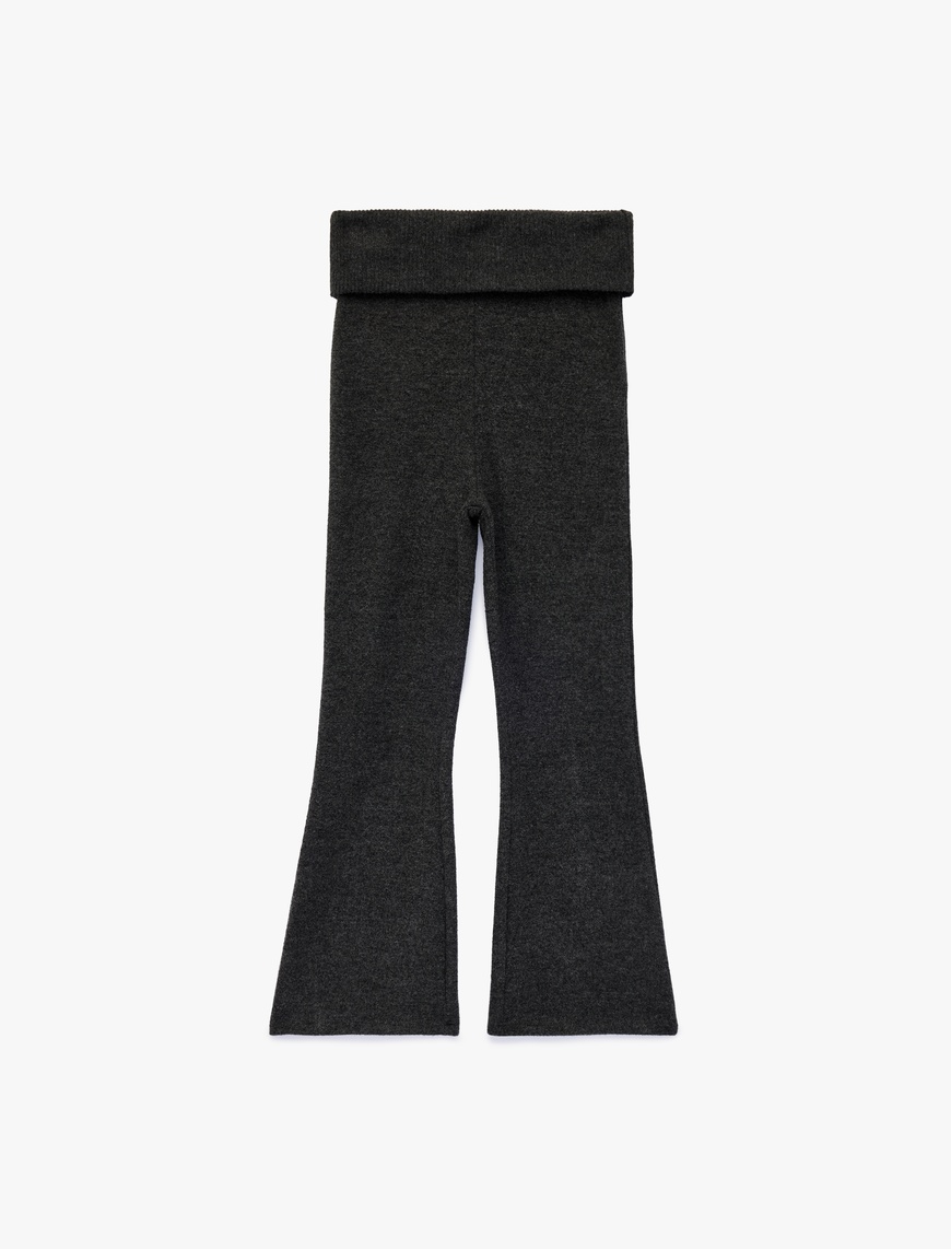 Koton Viskon Karışımlı Slim Fit İspanyol Paça Pantolon
