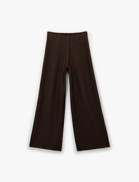 Koton X Şahika Ercümen - Regular Fit Işıltılı Uzun Geniş Paça Pantolon