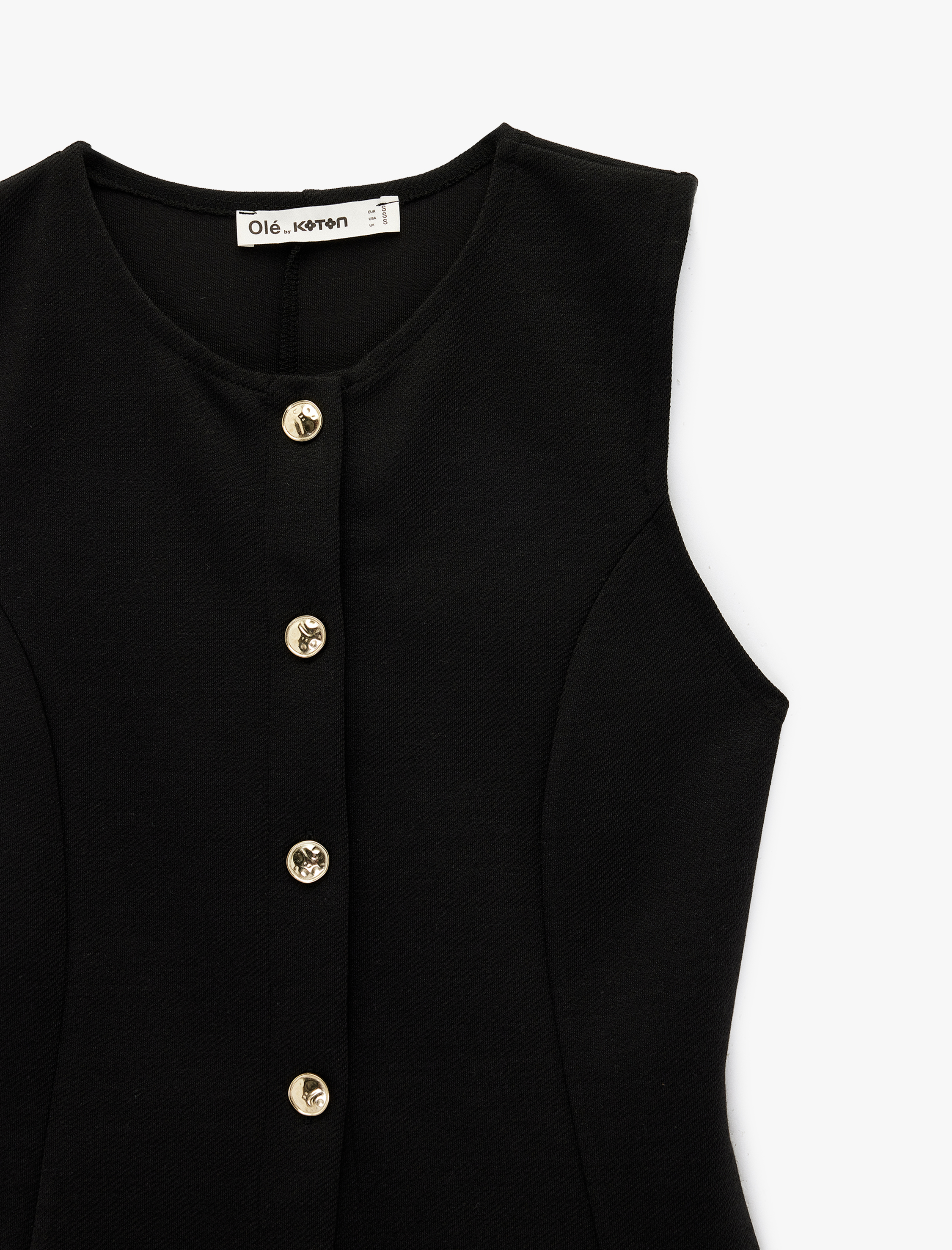   Slim Fit Kolsuz Bisiklet Yaka Düğme Detaylı Hırka