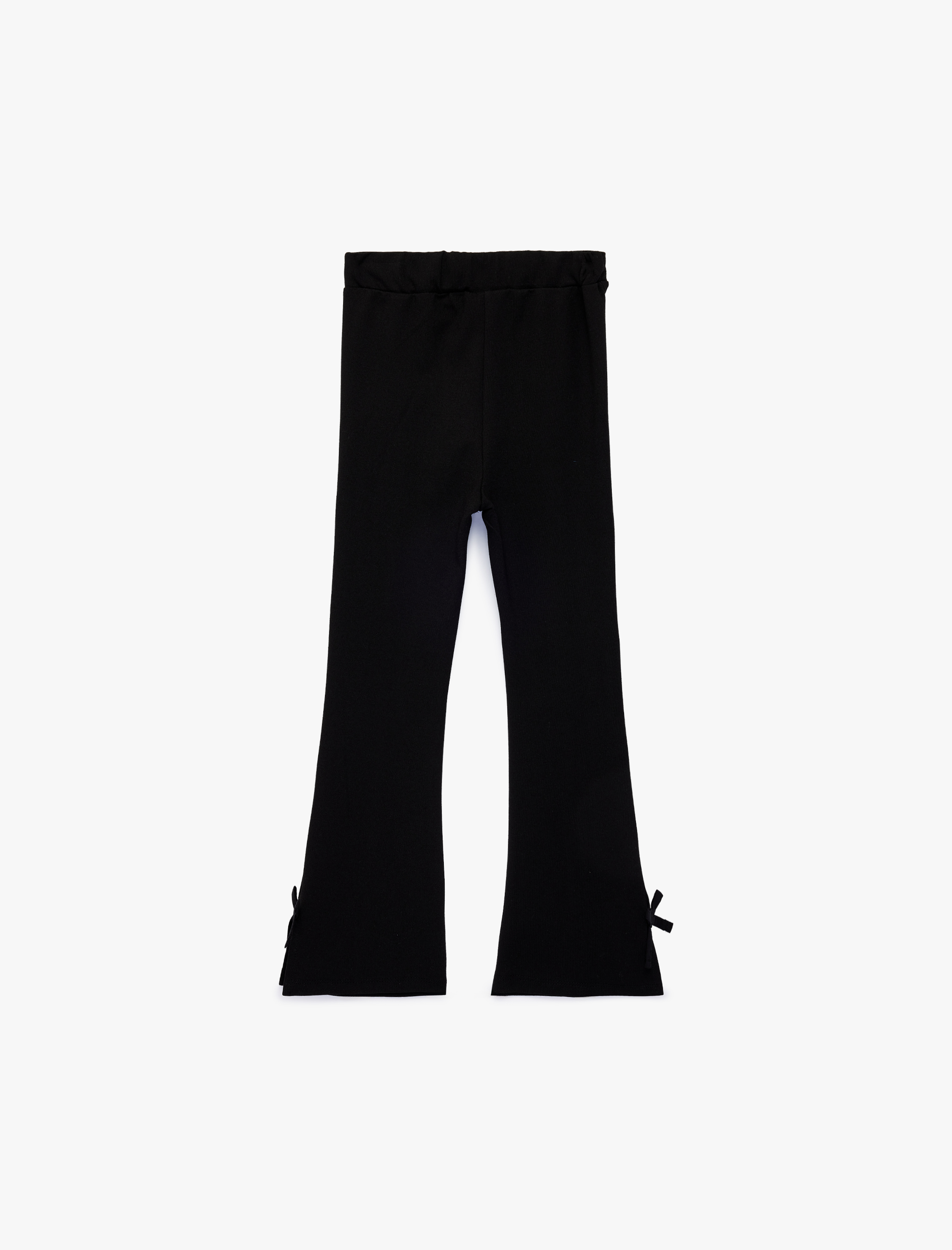  Kız Bebek Viskon Karışımlı Beli Lastikli Fiyonk Detaylı İspanyol Paça Tayt