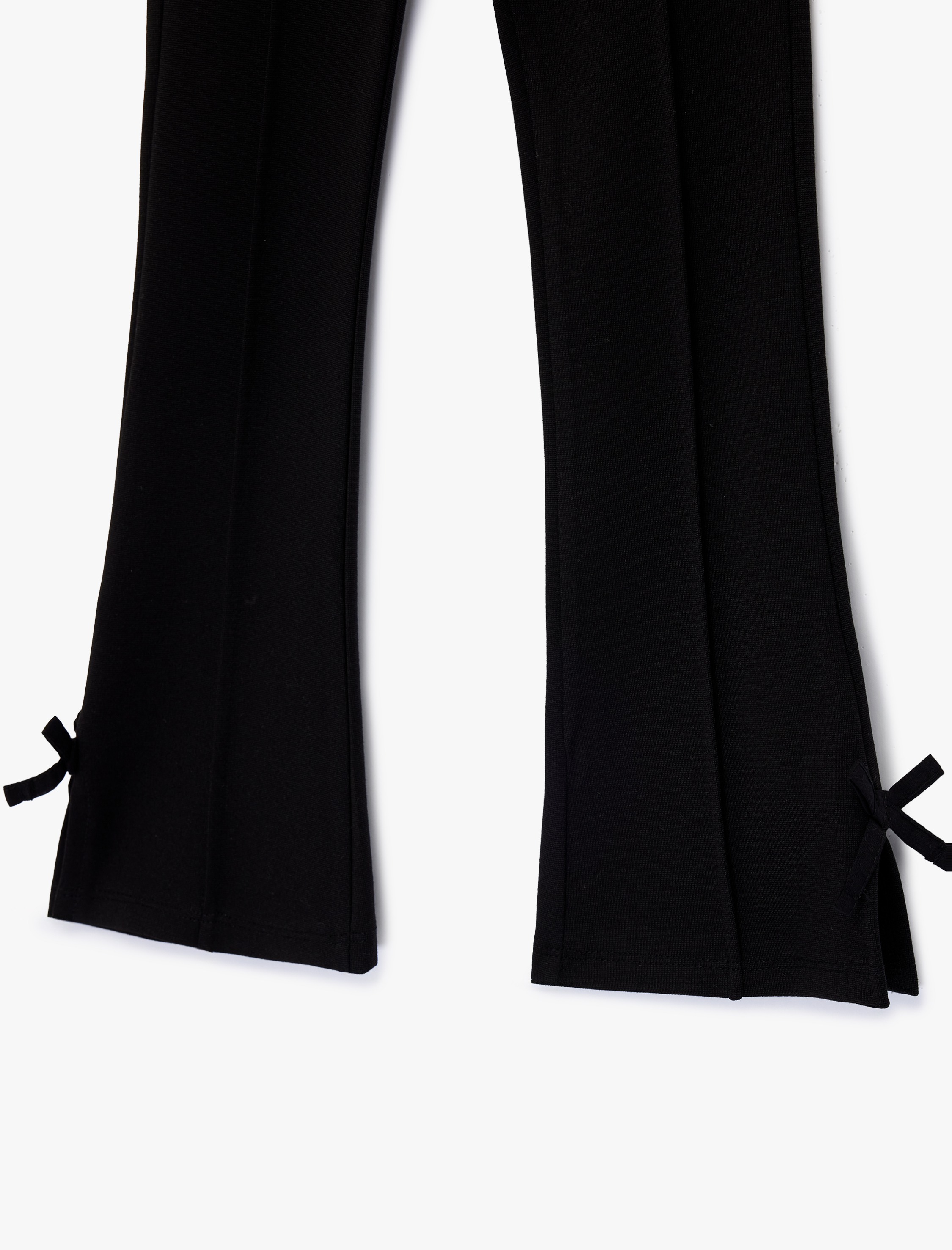  Kız Bebek Viskon Karışımlı Beli Lastikli Fiyonk Detaylı İspanyol Paça Tayt