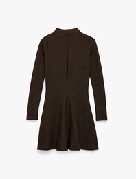 Koton X Şahika Ercüment - Uzun Kollu Dik Yaka Volümlü Parıltılı Mini Elbise