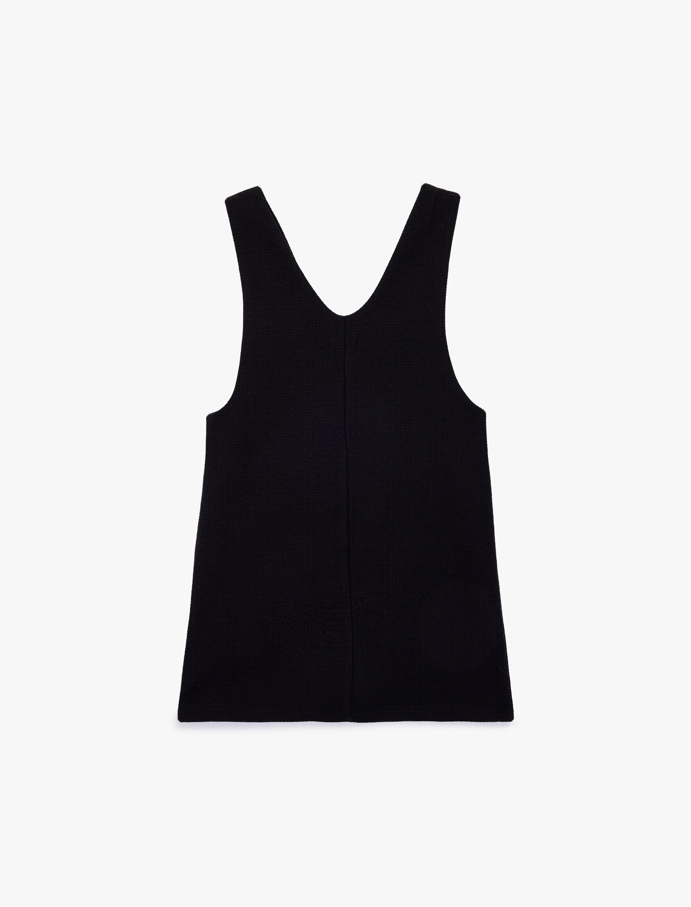  Kız Çocuk V Yaka Kolsuz Cep Detaylı Tüvit Jile Elbise