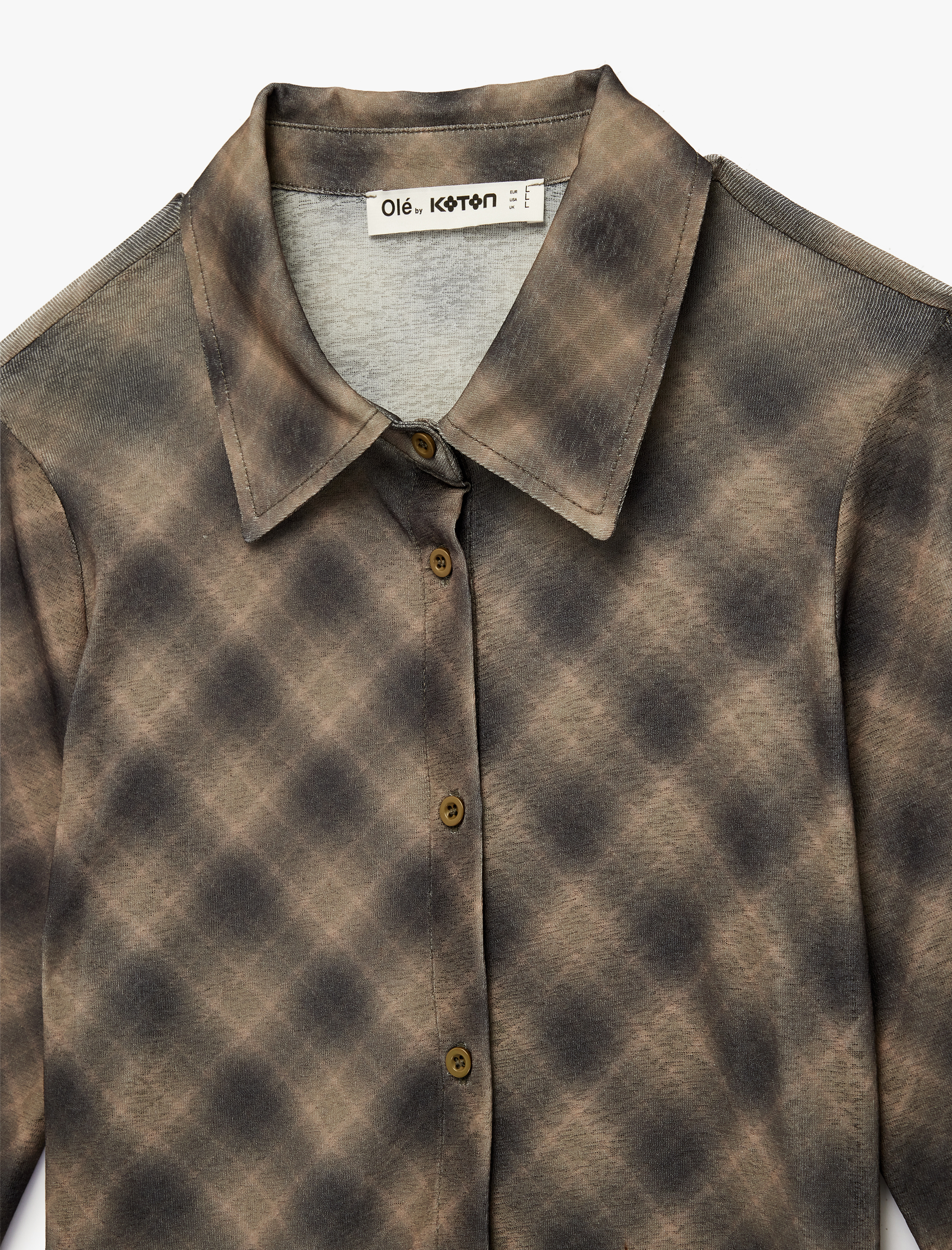   Klasik Yaka Düğmeli Slim Fit Ekoseli Tül Hırka