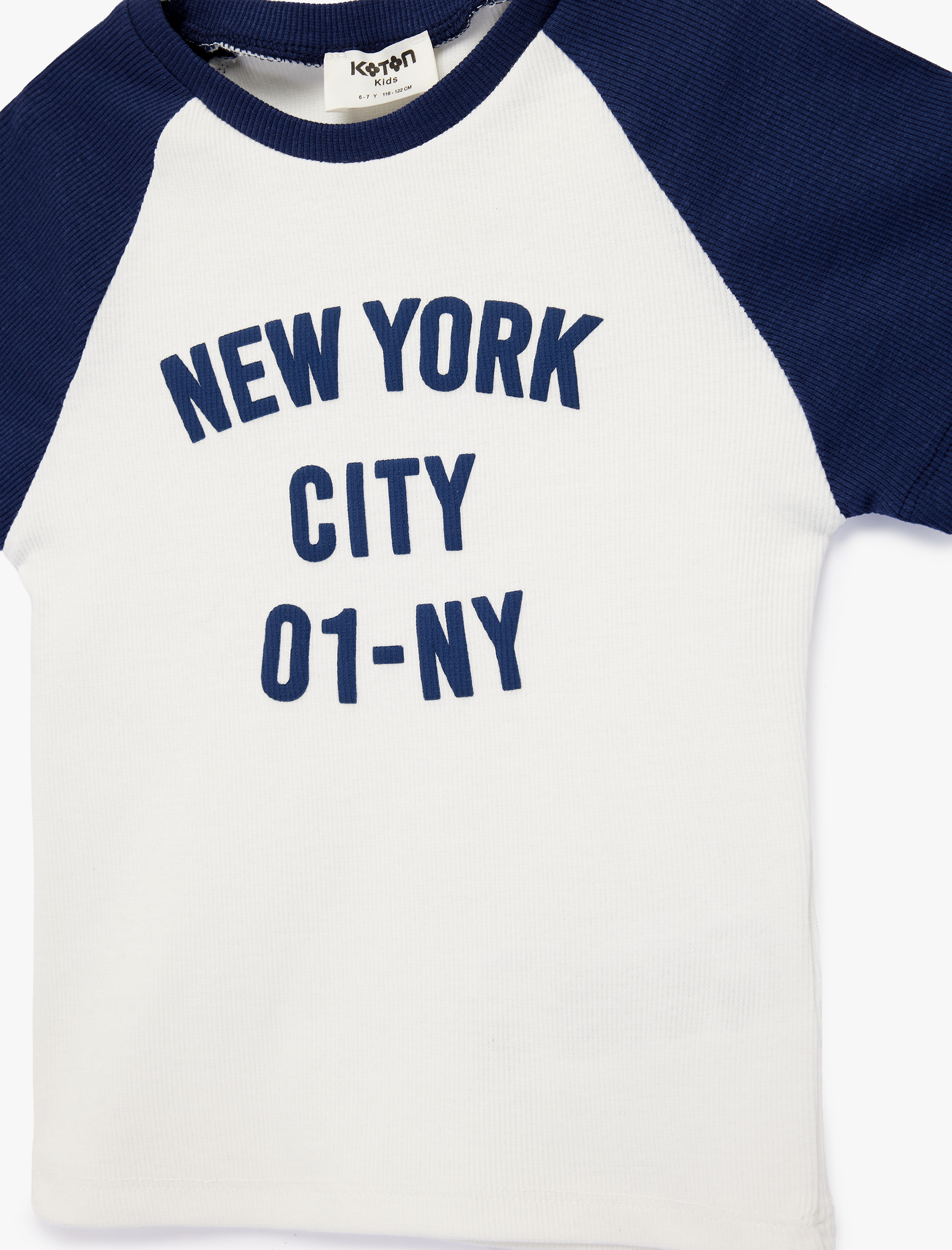  Kız Çocuk Bisiklet Yaka Kısa Kollu Pamuklu Baskılı Tişört