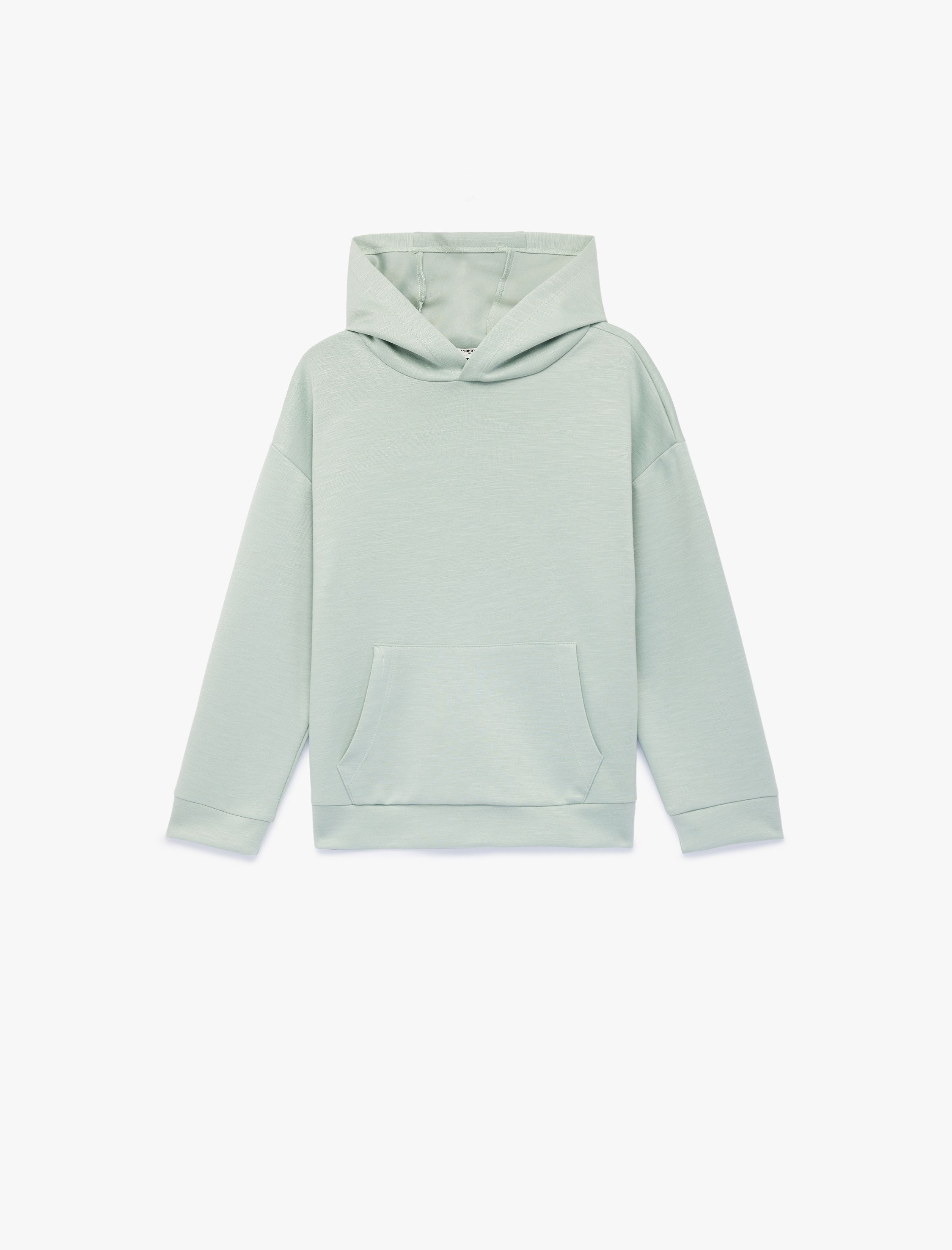  Erkek Çocuk Kanguru Cepli Uzun Kollu Oversize Basic Kapşonlu Sweatshirt