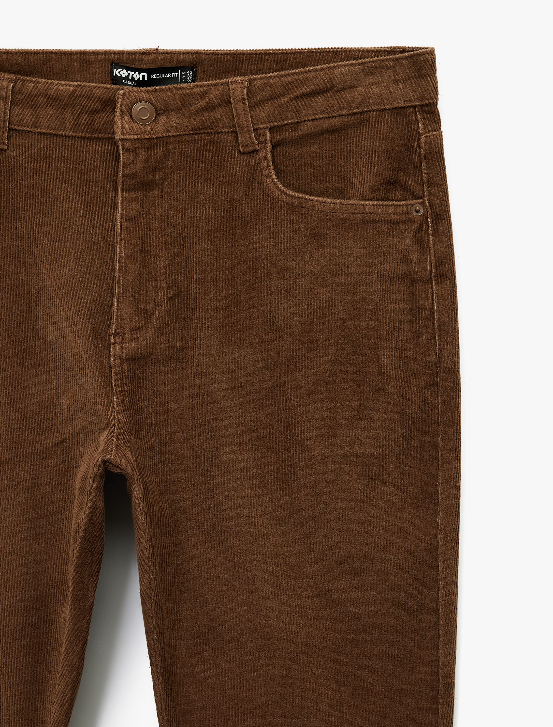   Pamuklu Normal Bel Cepli Fitilli Kadife Pantolon