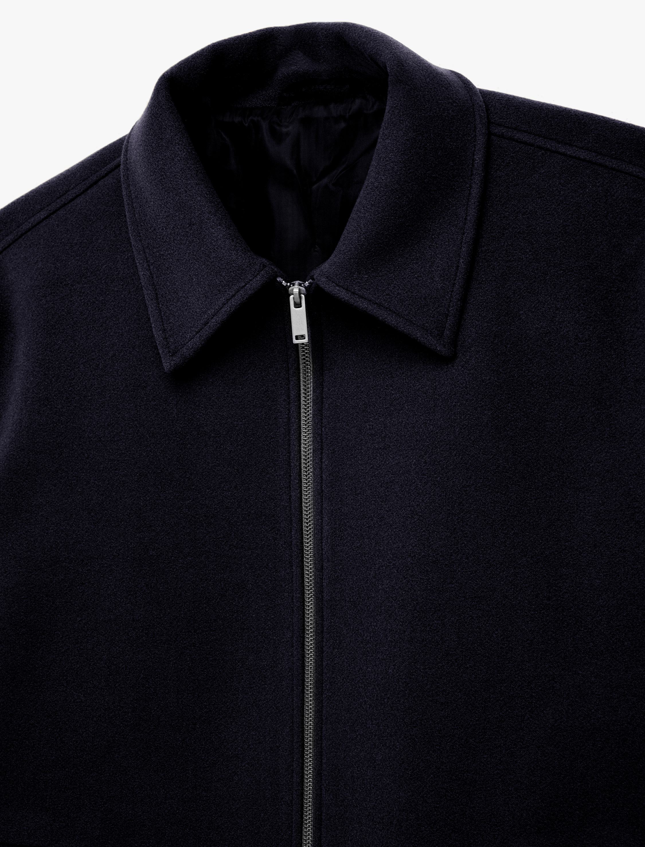   Regular Fit Cepli Gömlek Yaka Fermuarlı Kaşe Ceket