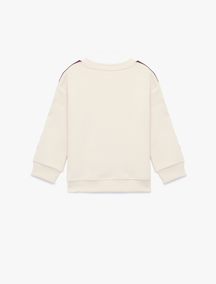 Kız Bebek Pamuklu Bisiklet Yaka Uzun Kollu Şardonlu Baskılı Sweatshirt