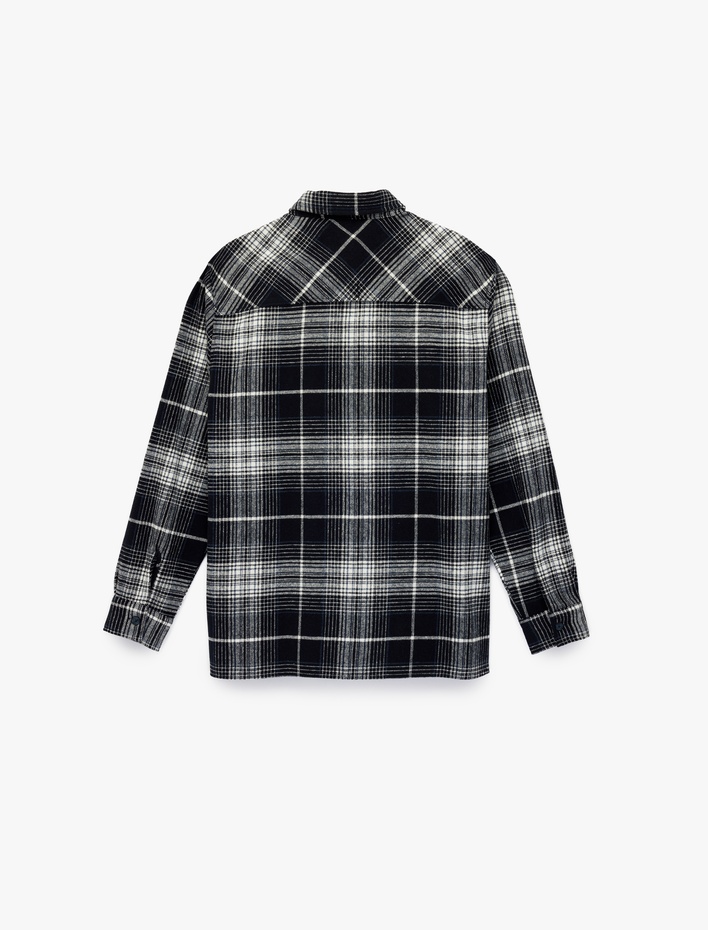  Regular Fit Klasik Yaka Düğmeli Uzun Kollu Oduncu Gömleği