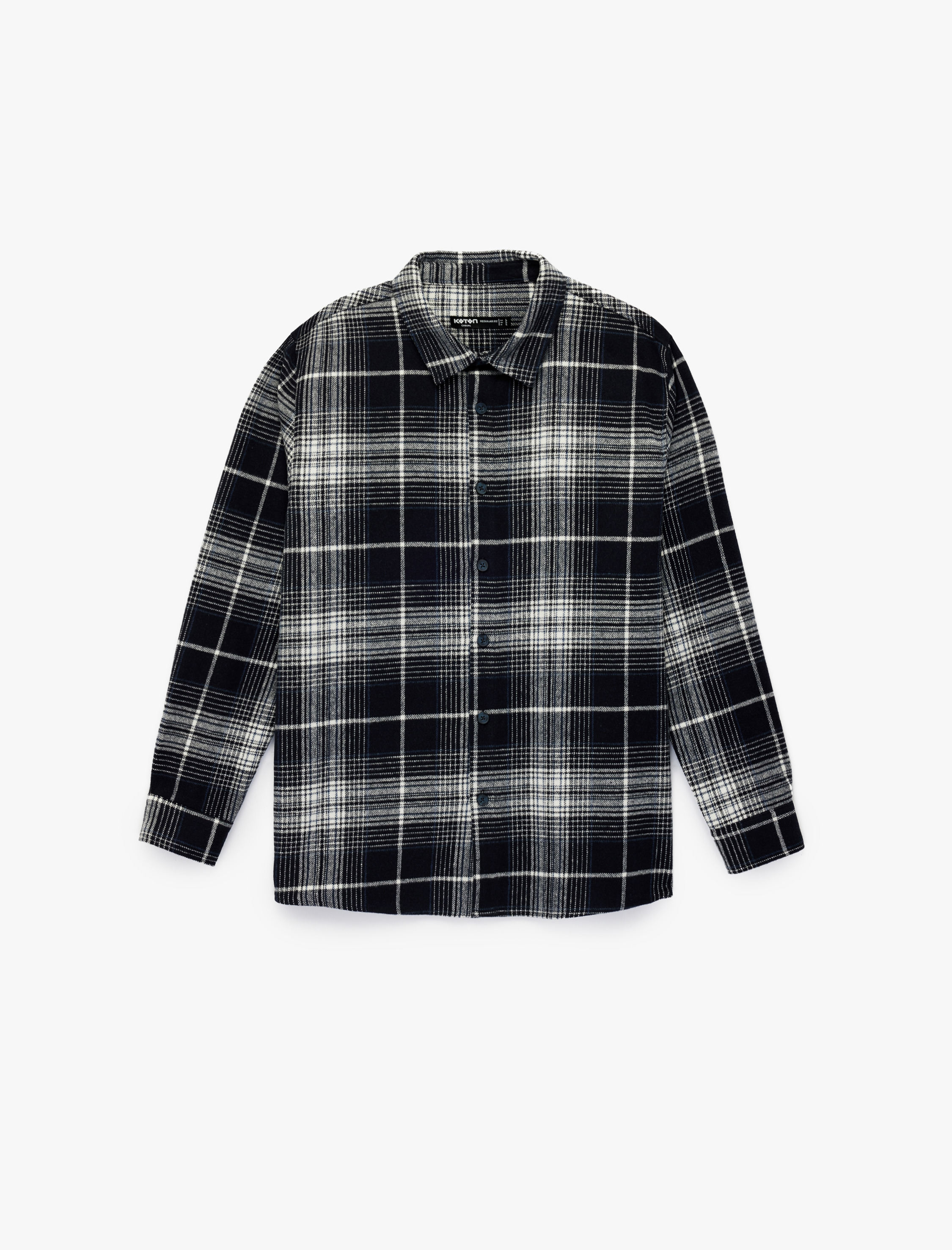   Regular Fit Klasik Yaka Düğmeli Uzun Kollu Oduncu Gömleği