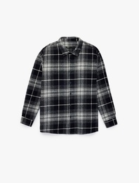 Regular Fit Klasik Yaka Düğmeli Uzun Kollu Oduncu Gömleği