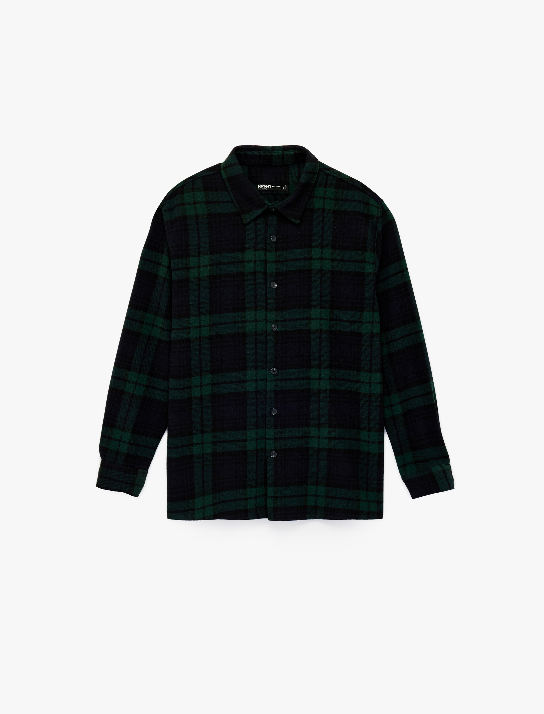   Regular Fit Uzun Kollu Klasik Yaka Oduncu Gömleği