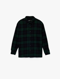 Regular Fit Uzun Kollu Klasik Yaka Oduncu Gömleği