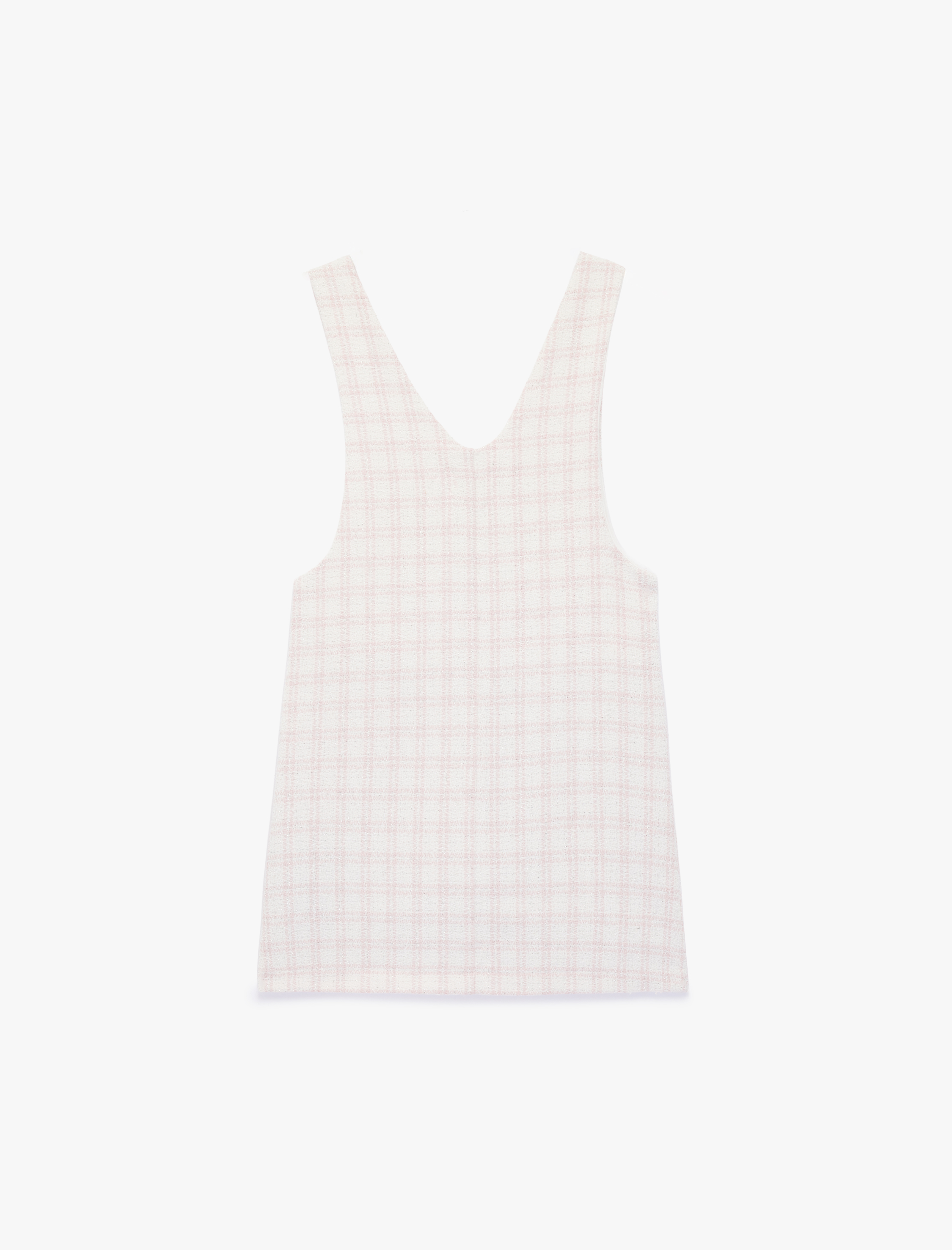  Kız Çocuk V Yaka Kolsuz Cep Detaylı Tüvit Jile Elbise