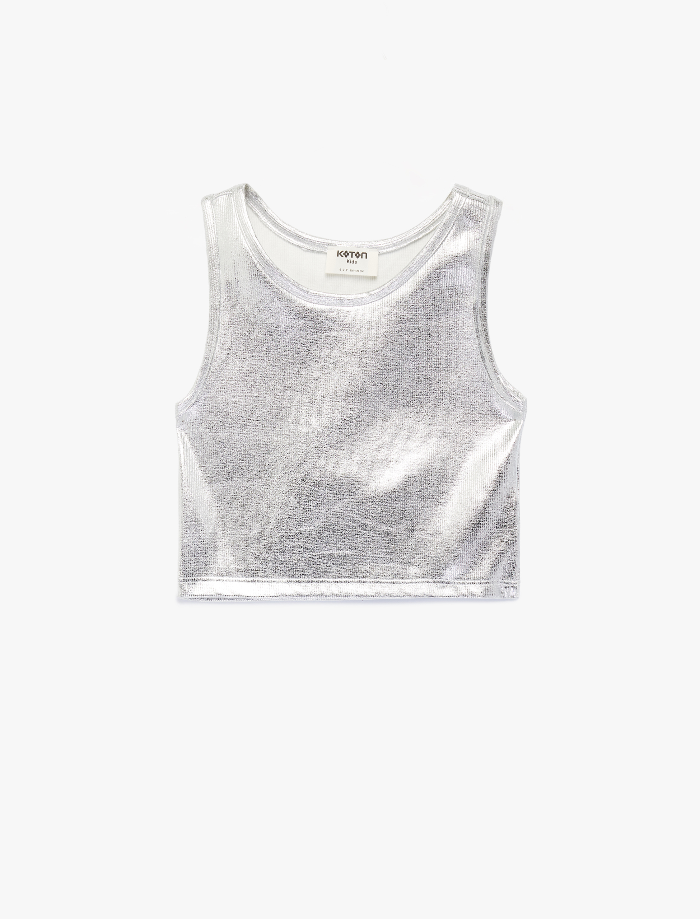  Kız Çocuk Pamuklu Kolsuz Bisiklet Yaka Slim Fit Parlak Atlet