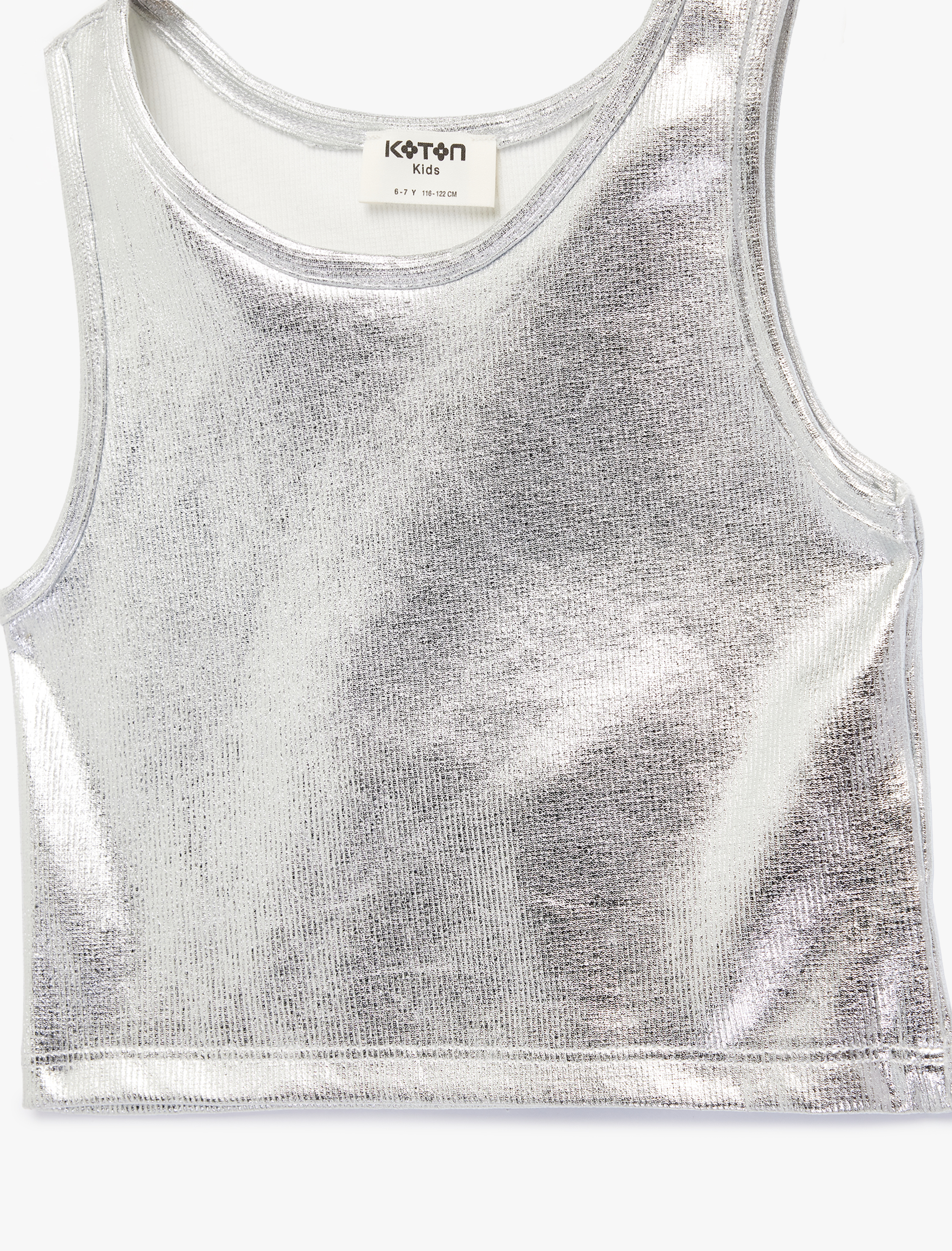  Kız Çocuk Pamuklu Kolsuz Bisiklet Yaka Slim Fit Parlak Atlet